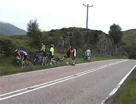 Refreshment stop on the Road to the Isles, just before Lochailort, 29.2 miles into the ride